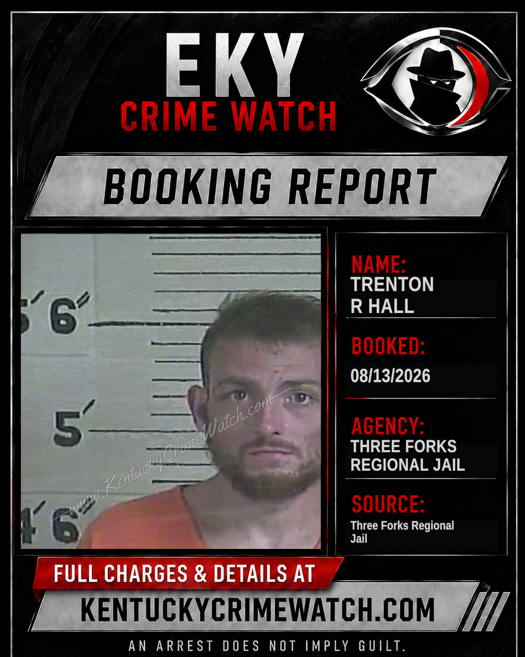 Trenton R Hall booking image
