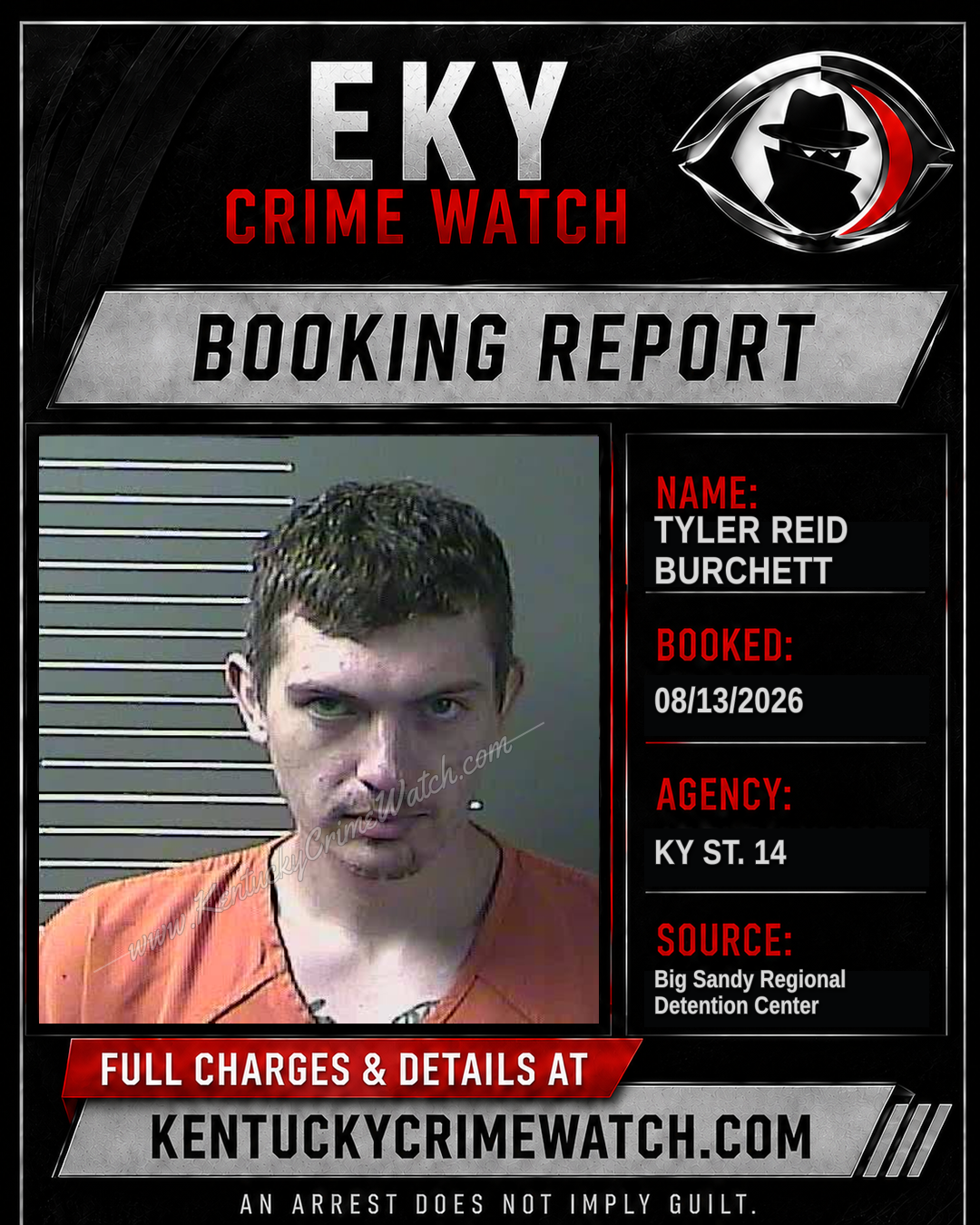 TYLER REID BURCHETT booking report card