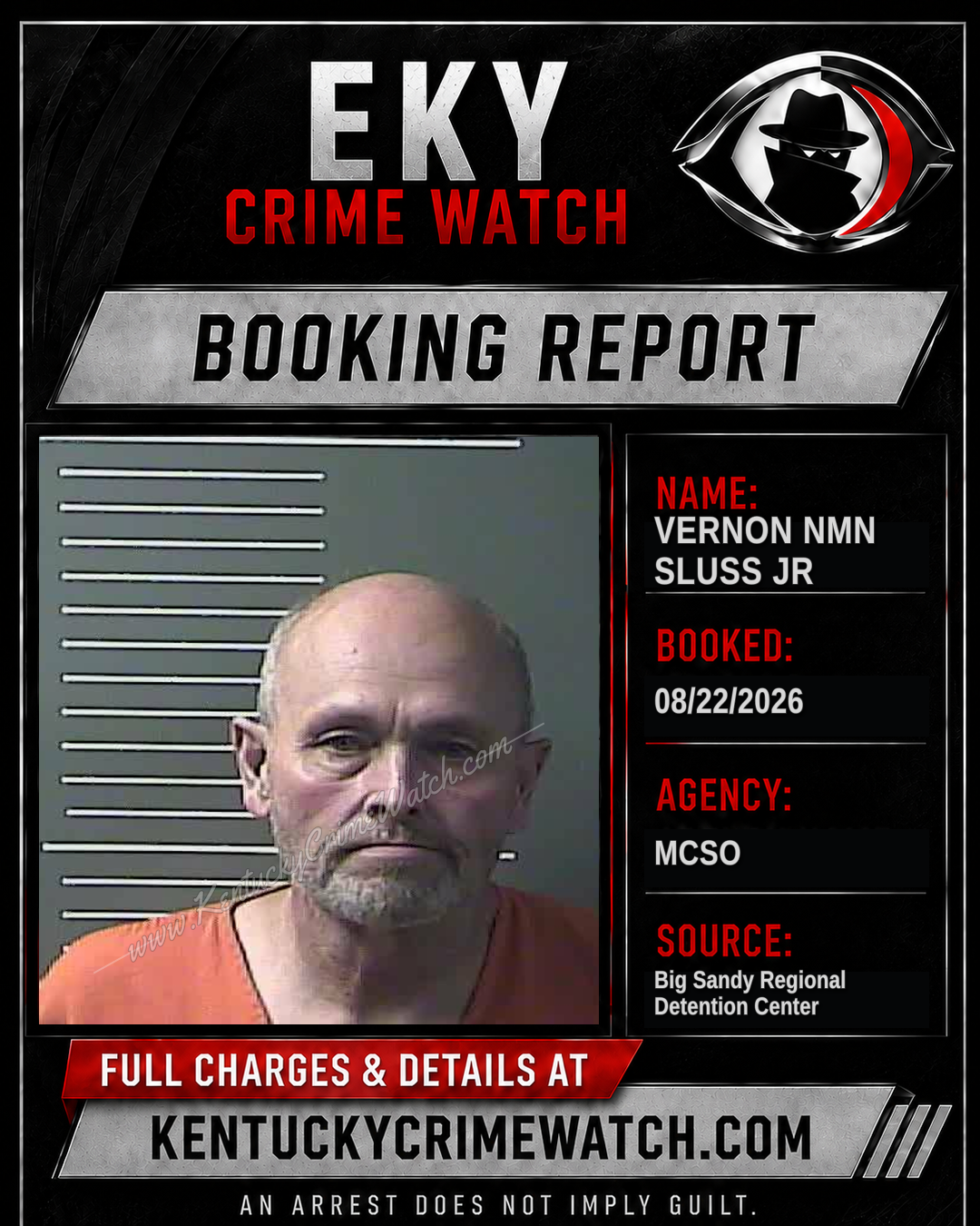 VERNON NMN SLUSS JR booking report card