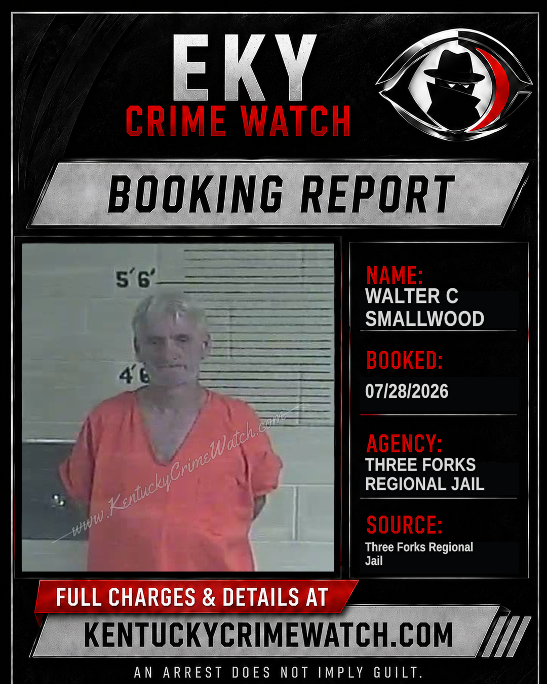 Walter C Smallwood booking image