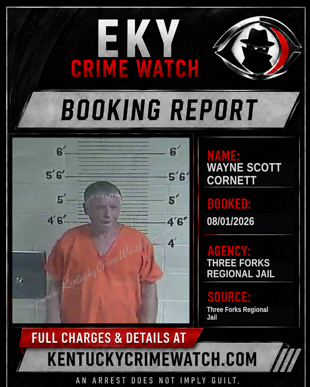 Wayne Scott Cornett booking report card