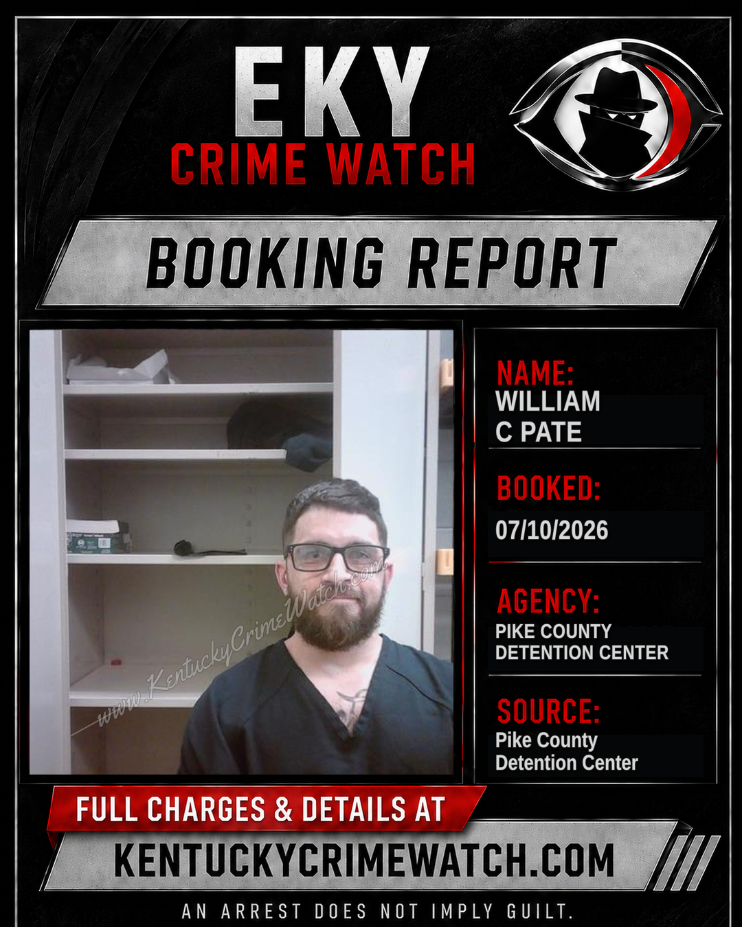 WILLIAM C PATE booking report card