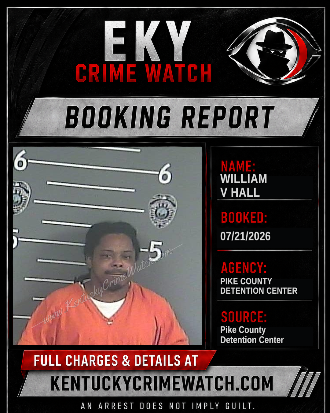 WILLIAM V HALL booking image
